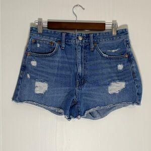 Madewell Light Blue Distressed Jean Shorts